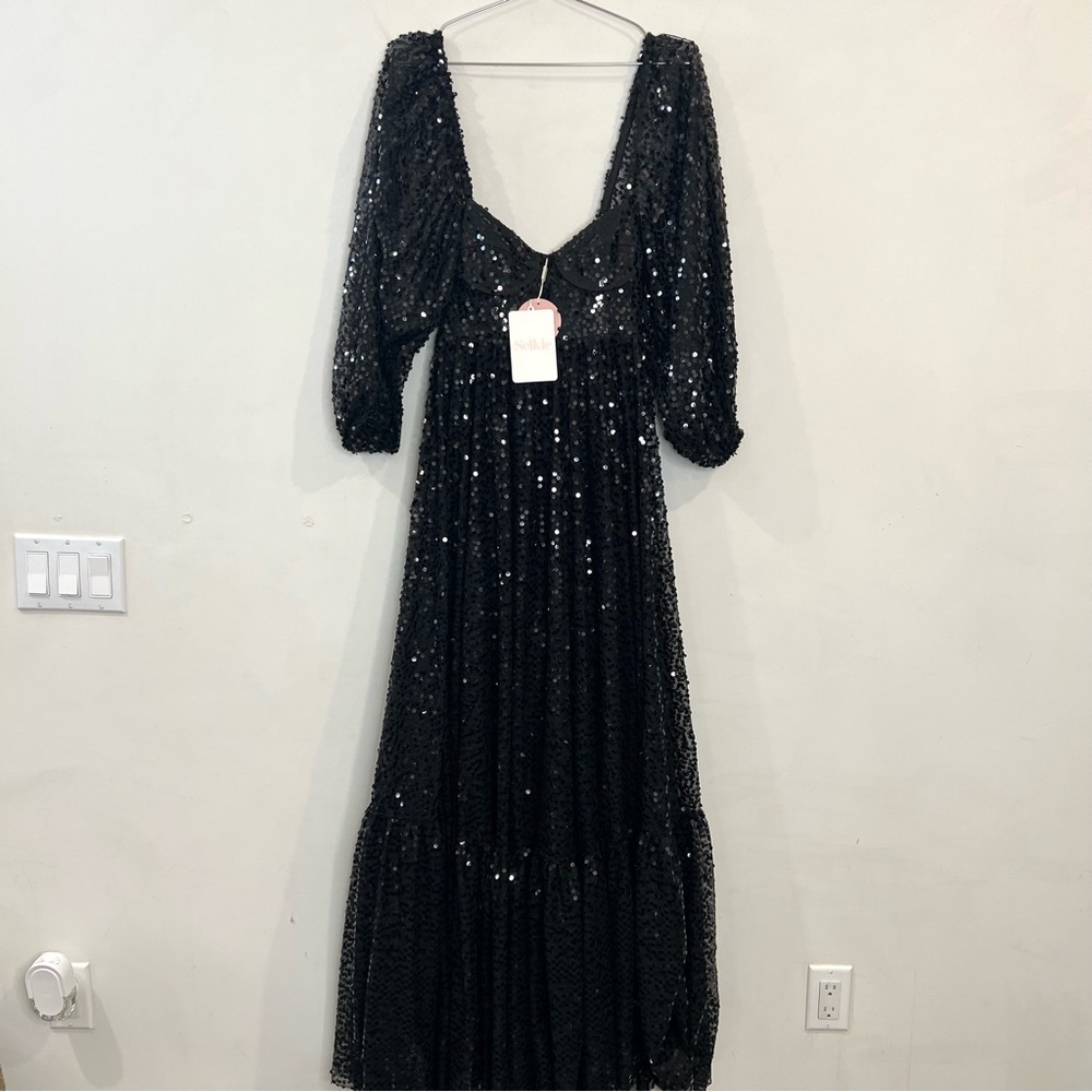 Selkie black sequin princess maxi dress size XS NEW! New with tags! - Picture 2 of 12